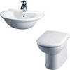 Click for Crown Ceramics Otley Suite With Back To Wall Pan, Seat, Recessed Basin.