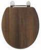 Click for daVinci Wenge contemporary toilet seat with chrome hinges.
