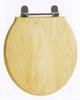 Click for daVinci Maple contemporary toilet seat with chrome hinges.