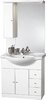 Click for daVinci 850mm Contour Vanity Unit with ceramic basin, mirror and cabinet.