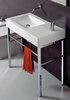 Click for Frozen Basin with no tap holes. 900 x 500mm. Chrome stand included.