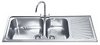 Click for Smeg Sinks 2.0 Bowl Stainless Steel Kitchen Sink With Right Hand Drainer.