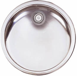 Astracast Sink Onyx inset round kitchen drainer in polished steel finish.