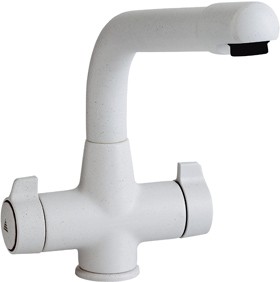 Astracast Contemporary Targa kitchen mixer tap. Opal white colour.