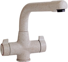 Astracast Contemporary Targa kitchen mixer tap. Island Sand white colour.