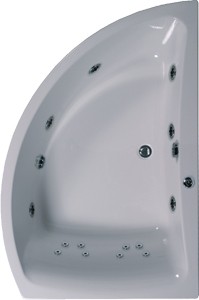 Aquaestil Comet Corner Whirlpool Bath. 14 Jets. Right Handed. 1500x1000mm.