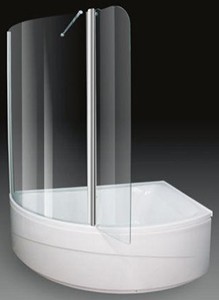 Aquaestil Comet Corner Shower Bath With Screen.  Right Hand. 1500x1000mm.