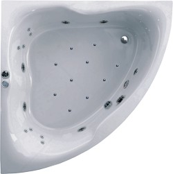 Aquaestil Gloria Eclipse Corner Whirlpool Bath. 24 Jets. 1400x1400mm.