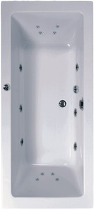 Aquaestil Plane Double Ended Whirlpool Bath. 14 Jets. 1600x700mm.