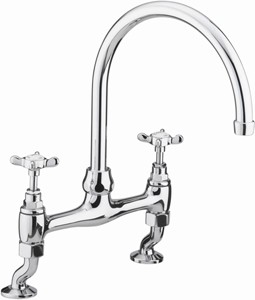 Bristan 1901 Bridge Sink Mixer Tap, Chrome Plated.