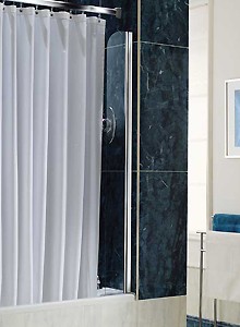 Coram Screens Chrome shower curtain screen.