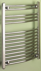 HeatLine Chrome Curved Multi-Rail Towel Radiator.  500x750mm.  869 BTU.