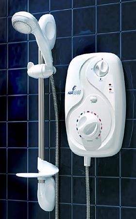 Galaxy Showers Aqua 3000 9.5kW in white & chrome.