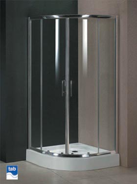 Tab Milano 900x900 quadrant shower enclosure with double sliding doors.