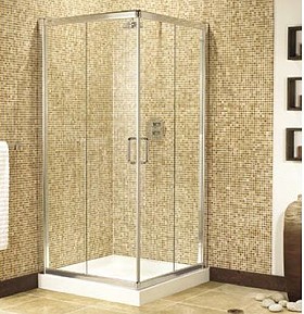 Image Ultra 760mm shower enclosure with sliding corner doors.