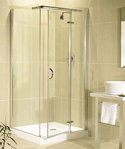 Image Allure 800x800mm right hand shower enclosure with hinged door.