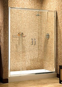 Image Ultra 1400mm 4 panel jumbo sliding shower enclosure door.