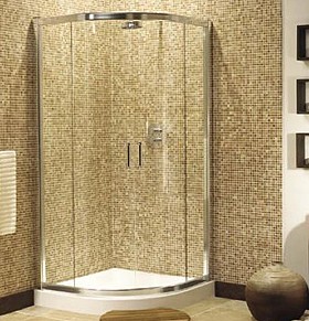 Image Ultra 800 curved quadrant shower enclosure with sliding doors.