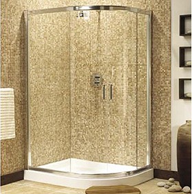 Image Ultra 900x800 offset quadrant shower enclosure, sliding doors.