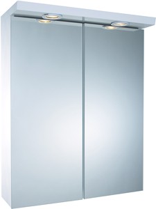 Croydex Cabinets 2 Door Bathroom Cabinet With Lights.  550x680x240mm.