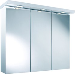 Croydex Cabinets 3 Door Bathroom Cabinet With Lights.  810x680x240mm.