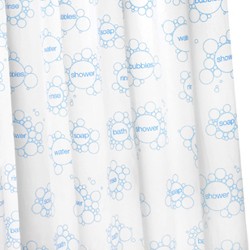 Croydex Textile Hygiene Shower Curtain & Rings (Soap Suds, 1800mm).