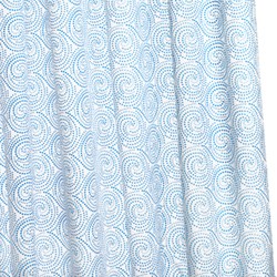 Croydex Textile Hygiene Shower Curtain & Rings (Blue Swirls, 1800mm).