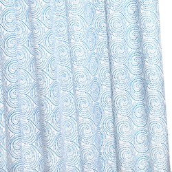 Croydex Textile Hygiene Shower Curtain & Rings (Blue Swirls, 1800mm).