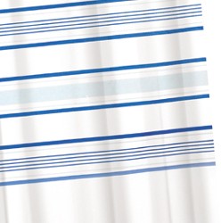 Croydex Textile Shower Curtain & Rings (Seastripe, 1800mm).