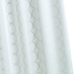 Croydex Textile Shower Curtain & Rings (Simple Circles, 1800mm).