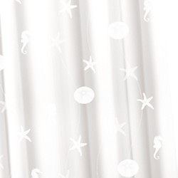Croydex Textile Shower Curtain & Rings (Ocean White, 1800mm).