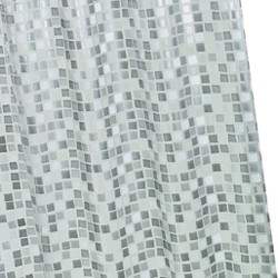 Croydex PVC Shower Curtain & Rings (Silver Mosaic, 1800mm).