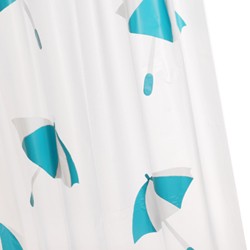 Croydex PVC Shower Curtain & Rings (Umbrellas, 1800mm).