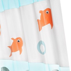 Croydex PVC Shower Curtain & Rings (Goggle Eye Fish, 1800mm).