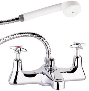 Deva Cross Handle Bath Shower Mixer Tap With Shower Kit.