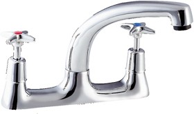 Deva Cross Handle Sink Mixer Tap With Swivel Spout.