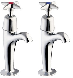 Deva Cross Handle High Neck Sink Taps (Pair).