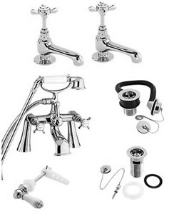 Deva Coronation Bath Tap Pack 2 (Chrome).