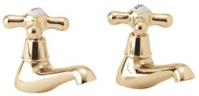 Deva Consort Basin Taps (Pair, Gold).