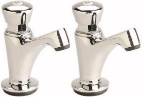 Deva Commercial Self Closing Pillar Basin Tap (pair).