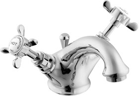 Deva Coronation Mono Basin Mixer Tap With Pop Up Waste (Chrome).