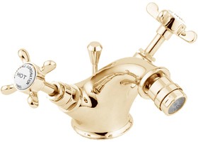 Deva Coronation Mono Bidet Mixer Tap With Pop Up Waste (Gold).