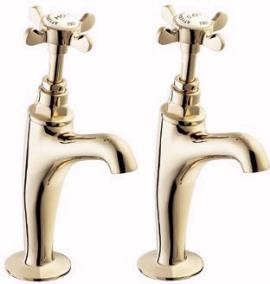 Deva Coronation BS1010 High Neck Sink Taps (Pair, Gold)