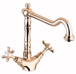 Deva Coronation Coronation Mono Sink Mixer with Swivel Spout (Gold)