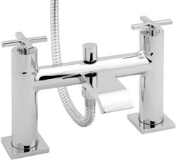 Deva Crux Bath Shower Mixer Tap With Shower Kit And Wall Bracket (Chrome).