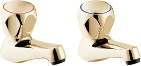 Deva Profile Basin Taps (Gold, Pair).