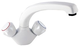 Deva Profile Dual Flow Kitchen Tap With Swivel Spout (White)