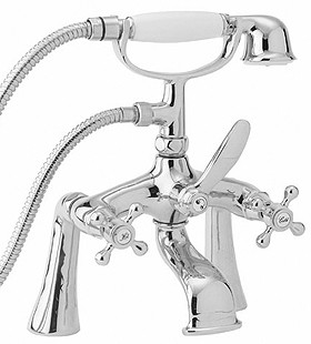 Deva Empire Bath Shower Mixer Tap With Shower Kit (Chrome).