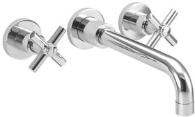 Deva Expression 3 Tap Hole Wall Mounted Basin Mixer Tap.