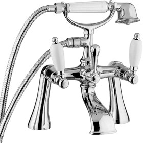 Deva Georgian Bath Shower Mixer Tap With Shower Kit (Chrome).